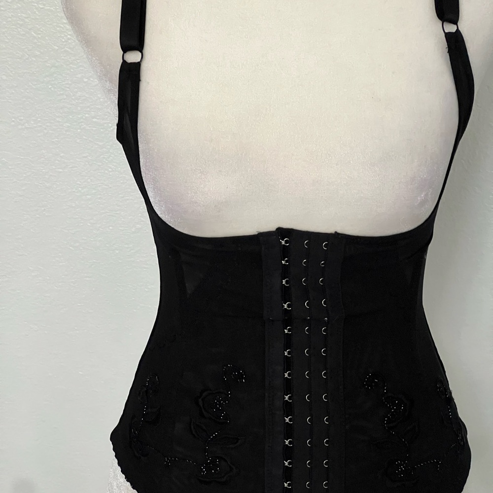 Black Corset with Floral Embroidery